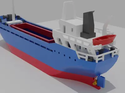 Printable General Cargo Ship  3D print model