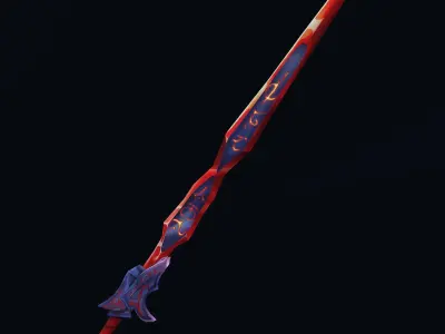 Handpainted Fantasy Ruby  Dark Sword Low-poly 3D model Low-poly Low-poly 3D model