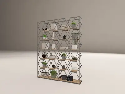 Book Shelf with Decoration Free 3D model