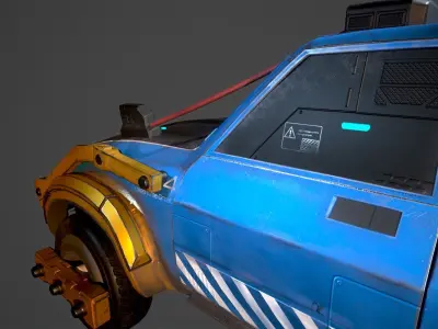 Sci-Fi 4x4 truck Free low-poly 3D model