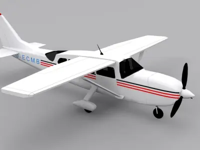Cessna 207 Low-poly 3D model