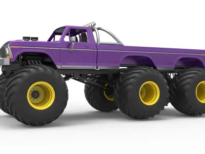 Monster Truck 6x6 concept Version 2 Scale 1 to 25 3D print model