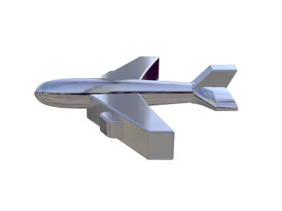 Airplane Model silver 3D model