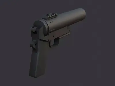Offhand Rocket Launcher Low-poly 3D model
