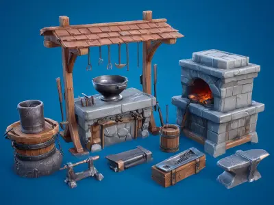 Blacksmith Free Set Free 3D model