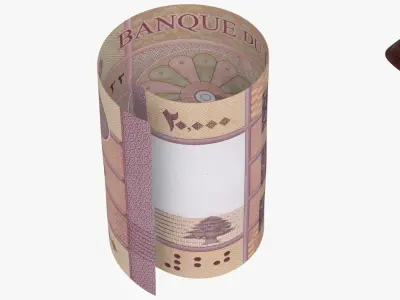 Lebanese 20000 Livres Wallet Money Purse 3D model