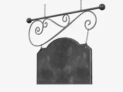 Signboard wrought iron sign 3D model