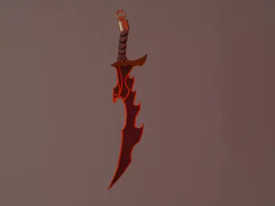 Red Sword Low-poly 3D model