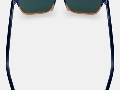 Fletcher Low Bridge Fit Sunglasses in Antique Shale Fade 3D model