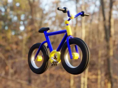 Cartoon Bicycle - Stylized Low-Poly 3D Model for Games 3D model