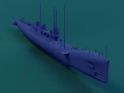 HMS K4 Low-poly 3D model