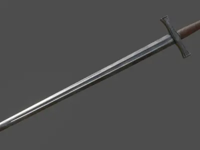 Crusader Longsword Low-poly 3D model