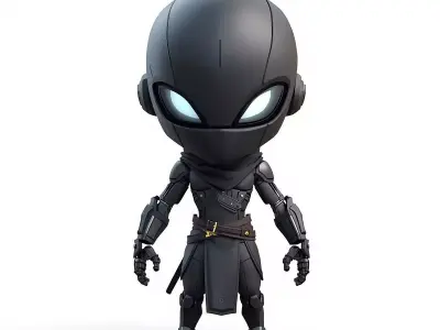 Aesthetic Heavy Combat Chibi 3D Model Low-poly 3D model purchase