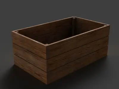wooden crate Free low-poly 3D model buy