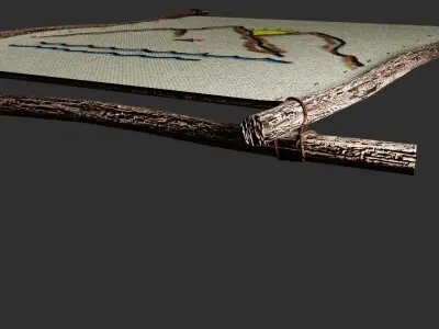 Artifact On Canvas Low-poly 3D model