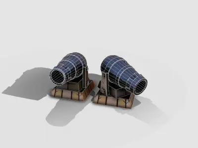 Cannon stylized Low-poly 3D model