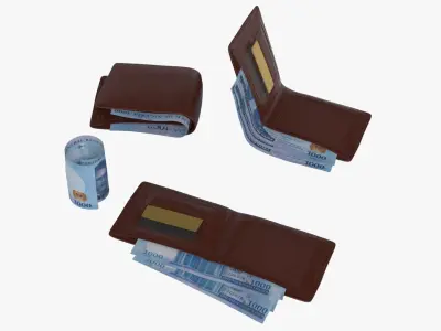 Nigeria 1000 Naira Wallet Money Purse 3D model