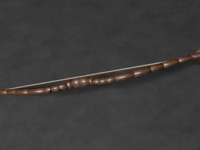 Low Poly Bow 3D Model Game Ready PBR Textured Low-poly 3D model