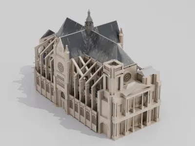 Saint Eustache Church Paris 3D model