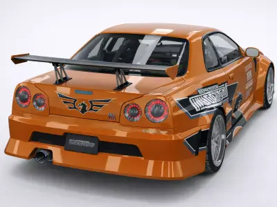 Nissan Skyline GT-R R34 Need for Speed Underground Style 3D model