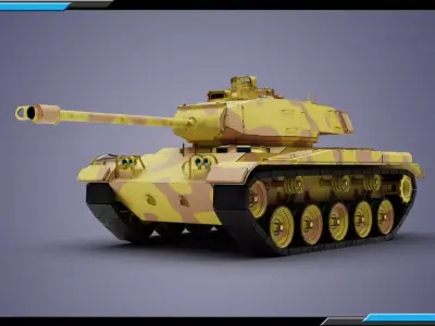 M41 Walker Bulldog Desert theme Low-poly 3D model