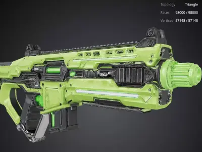 Sci Fi Green Rifle 3D model