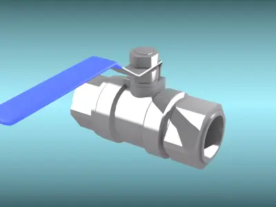Water valve Low-poly 3D model