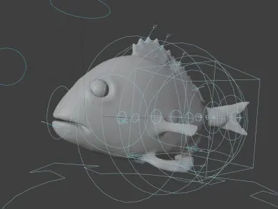 carp fish Low-poly 3D model 22