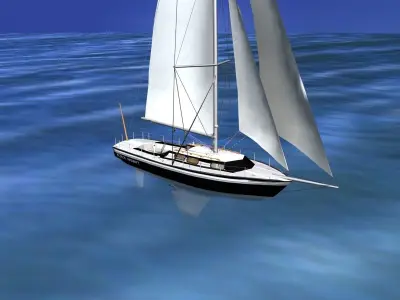 30 Foot Sailboat V13 3D model