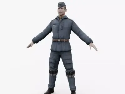 pilot luftwaffe Low-poly 3D model