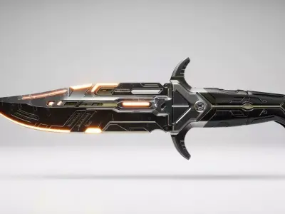 Phantom Slice - Futuristic Tactical Knife Game-Ready  Weapon Low-poly 3D model