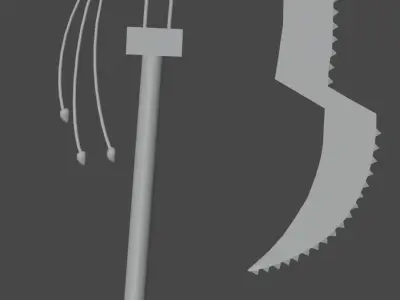 low poly sword 3d model axe with handle Free low-poly 3D model