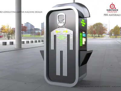 Information Digital  Kiosk  3D Model Low-poly 3D model