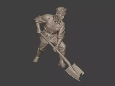Military sculpture warrior military battle war hero soldier 3D print model shop