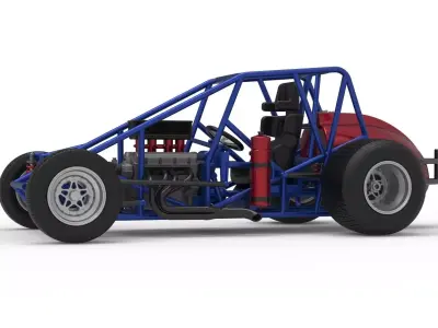 Dirt Silver Crown Car Base Scale 1 to 25 3D print model
