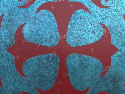 Fantasy Blue Heraldic Shield 3D Model Low-Poly Game Ready PBR Low-poly 3D model