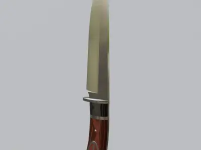 Hunting knife 3D model 2