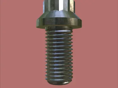 Steel Stained M10 12 Point Bolt 4K PBR 3D model