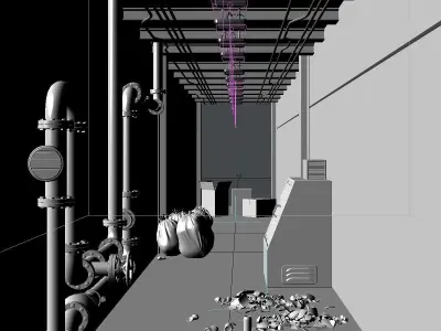 Subway Road Tunnel Low-poly 3D model