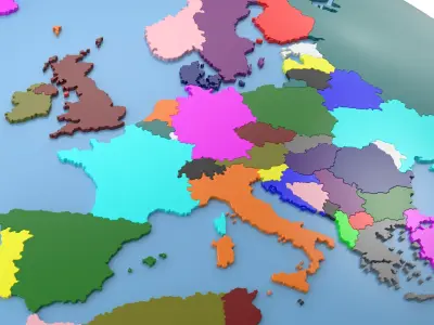Earth Globe Geopolitical 3D model