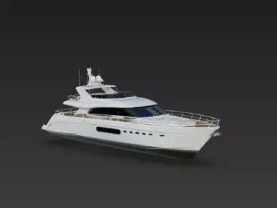 Modern Luxury Superyacht 3D Model - Ocean Mega Yacht Low-poly 3D model