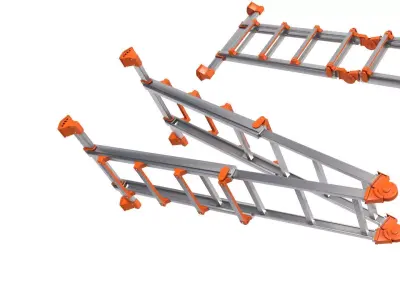 Foldable stepladder 3D model