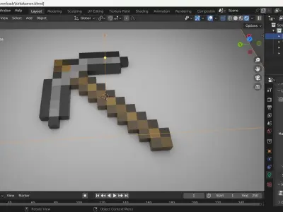 pickaxe minecraft Free low-poly 3D model