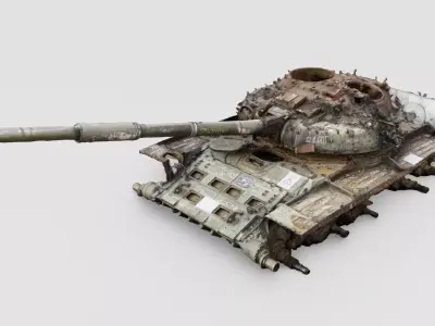 Russian T-72 tank destroyed by Ukrainian army 3D model purchase