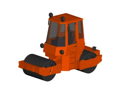 asphalt roller 3D model by truck-3d