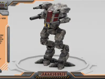 Juggernaut BattleMech Low-poly 3D model