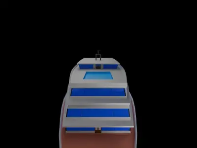 passenger transport low poly ship Low-poly 3D model