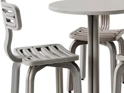 Noo Ma Table and Kooij Chubby Chair 3D model