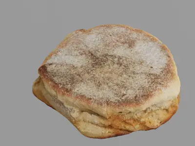 Photorealistic English Muffin - 5 LODs Free low-poly 3D model