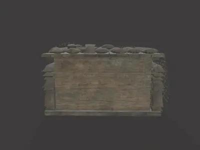 Sack Barricade Low-poly 3D model